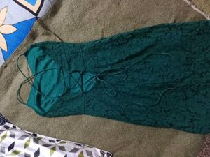 Green Lace Midi Dress