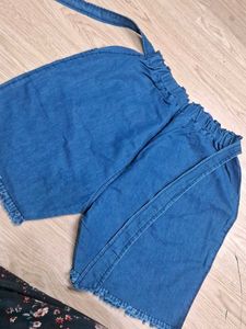 Cute Denim Romper Shorts