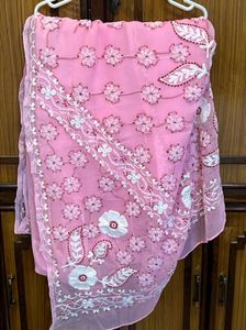 Pink Chikan Saree