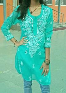 Elegant Teal Embroidered Kurta