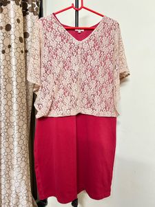 Lace Top Red Dress