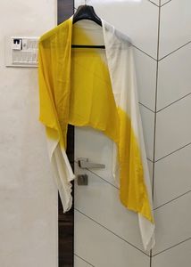 Yellow White Beautiful Plan 2 Shaded Dupatta Light