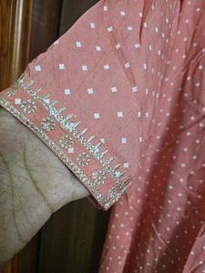 Polka Dot Embroidered Kurti