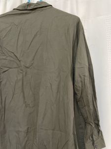 olive green shirt dress