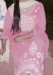 Pink Embroidery Frock