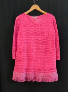 Women's pink Lace Top
