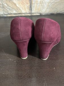 Plum Maroon Wedge Heels