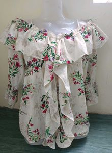 Printed Ruffle Top