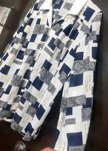 Blue,White,Grey Check Print Top Like Shirt 38 Bust