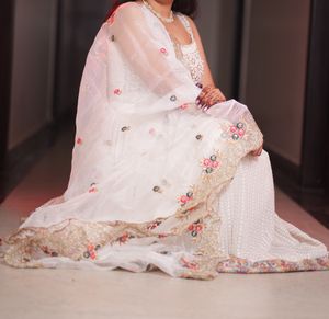 Off White Sequine Lehenga