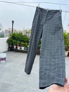 Grey Checkered Trouser Pant