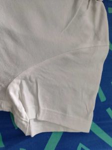 Women White Crop Tshirt