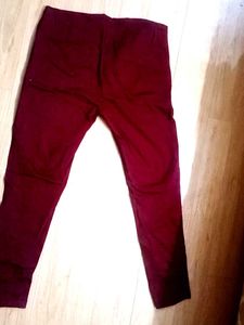 Burgundy Casual Pants