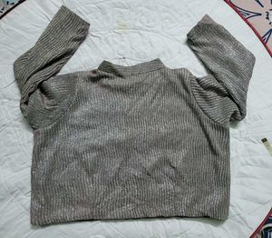 Partywear Sparkly Silver Bomber Jacket