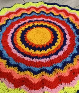 Handmade Crochet Multicolour Rug
