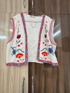 Floral Embroidered Vest