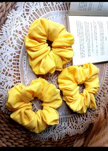 Yellow 💛 Scrunchies 4 Pices