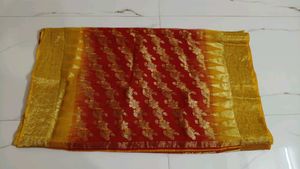 Elegant Red &amp; Gold Sari