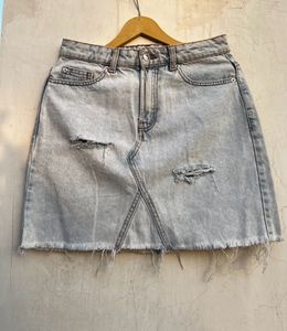 Light Blue Denim Mini Skirt