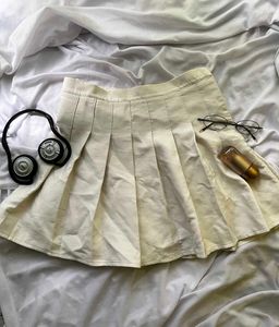 Y2k White Skirt Pleated