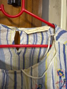 Striped Embroidered Top