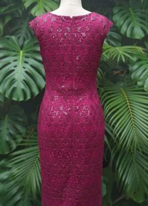 Elegant Burgundy Lace Dress