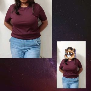 Blue  And Maroon T-Shirt👕👖🤍🤌🤌🫵🫵