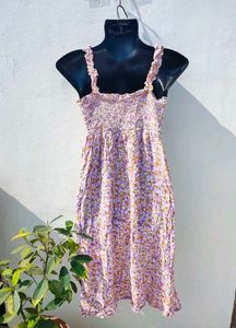 Cute Floral Side Slit Dress🩷