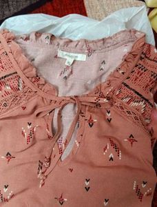 Branded Floral Print Balloon Sleeve Blouse