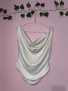 Elegant White Draped Top