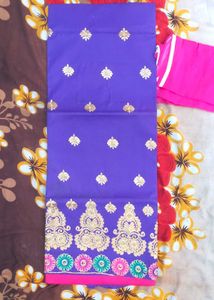 Combo Of Unstitched  Suit With Cotton Dupatta
