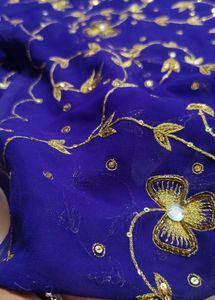 Elegant Purple aari tari work Saree