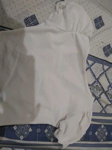 White Ruched Crop Top