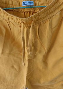 Mustard Cotton Shorts
