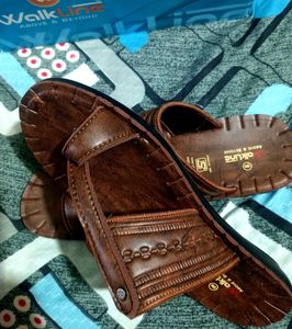 Walkline Brown Leather Sandals