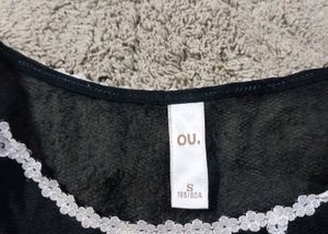 OU Black &amp; White Grid Top
