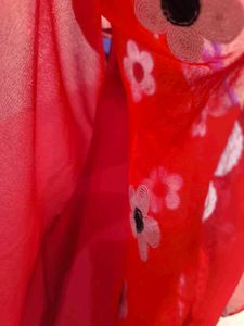 Red flora top for girls
