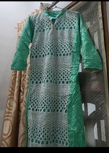 Embroidered Green Kurta
