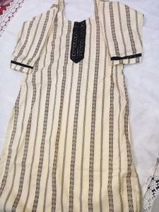 Striped Kurti with Lace Detail