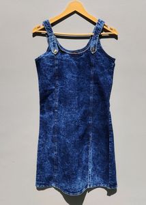 Women Blue Denim Dress | Chest 32-34 | Length 35
