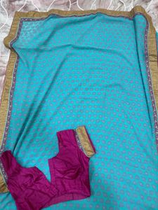Saree With Stitched Blouse