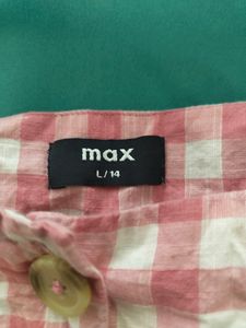 Pink And White Checked Short Top