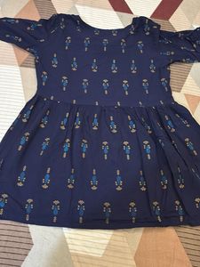 Navy Printed Dress