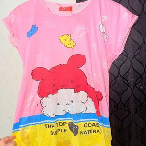 Cute Cartoon Print Nightgown