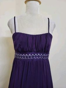Purple Embellished Chiffon Dress
