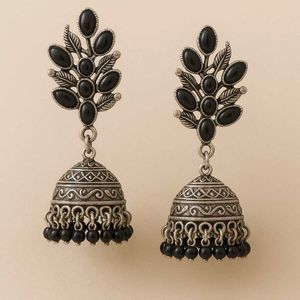 Oxidized Jhumka Earrings