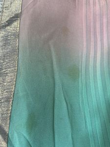 Pure Georgette Saree With Blouse -oil Stains