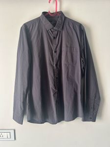 Men's Long Sleeve Grey+Purple Shirt
