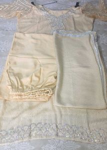Kurti Plazo With Dupatta Golden Color