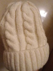 Cream Cable Knit Beanie